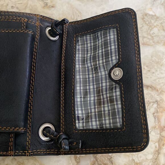 Delane Leather Compact Leather Wallet w/ Cross Body Strap - Picture 11 of 17